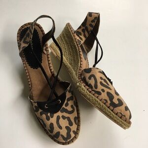 Stylish Leopard Print Espadrille Wedges
